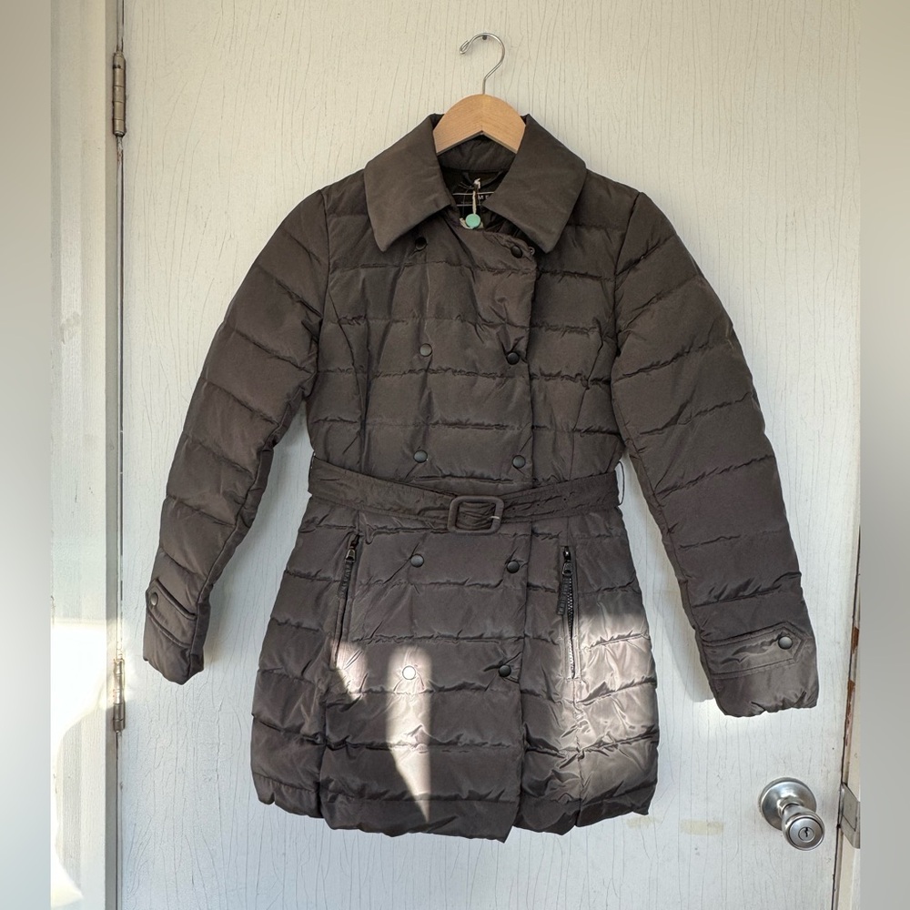 Perserico Down Feather Midi Belted Coat